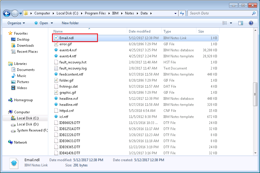 file in data directory