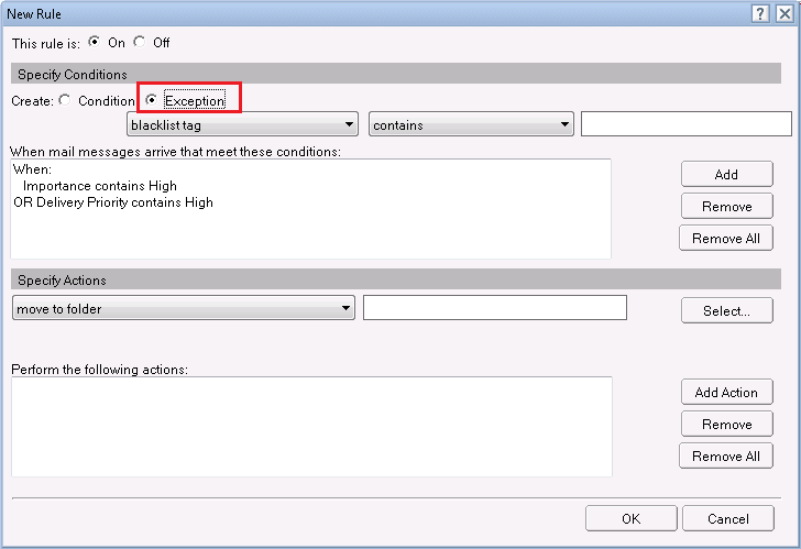 create exception